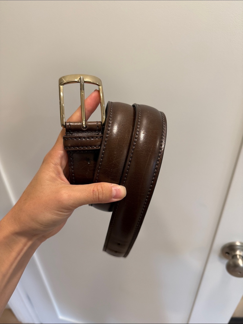 Barrett Men’s Brown Leather Dress Belt